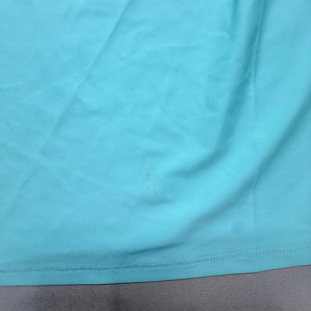 Body Glove Womens XL Rash Guard Aqua Blue Floral Long Sleeve 50 UPF Swim Top